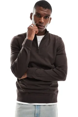 Threadbare Soft touch half zip funnel neck jumper in