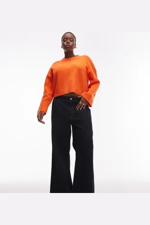 MANGO Curve wide leg jeans in indigo