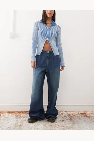 Noisy May Mila baggy fit jeans in dark blue wash
