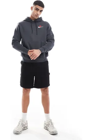Nike Swoosh floral logo hoodie in dark