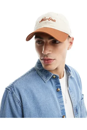 New Era Script logo 9twenty contrast cord detail cap in beige