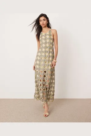 ASOS Embellished cutwork halterneck maxi dress in