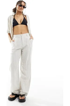 Lindex Ragna co-ord linen blend beach relaxed trouser in beige