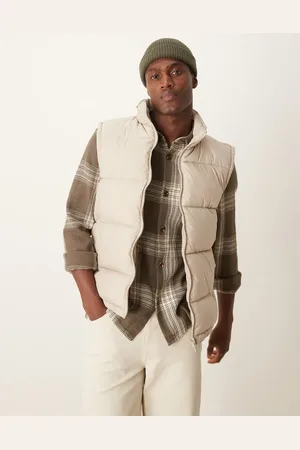 New Look Padded gilet in stone