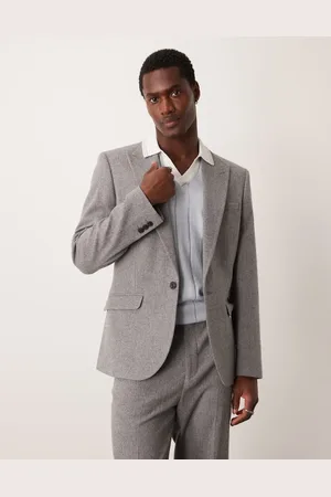 ASOS Skinny suit jacket with wool in flannel