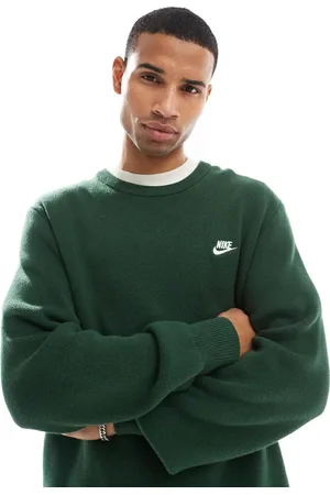Nike Club Knit crew neck sweater in dark