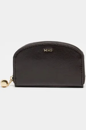 MANGO Card holder purse in burgundy