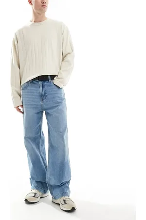 Hollister 5 pocket baggy skater jean in medium wash