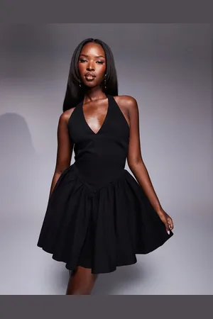 ASOS Halter neck mini dress in black