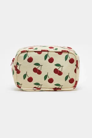 Daisy Street Cherry print makeup bag