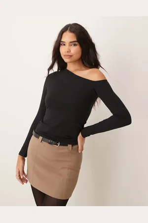 New Look Asymetric long sleeve top in
