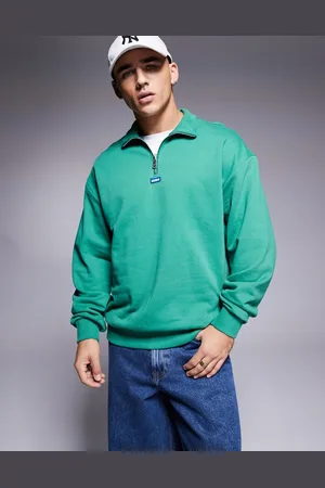 Hugo Blue Neeler half zip sweatshirt in