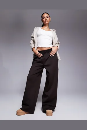 ASOS Scuba wide leg jogger in chocolate