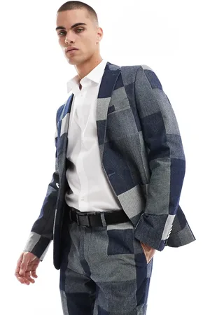 Twisted Tailor Suit jacket in denim patch co-ord