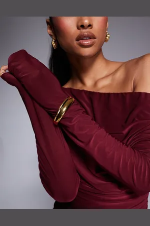 Neck On The Line Chunky molten bangle in plated