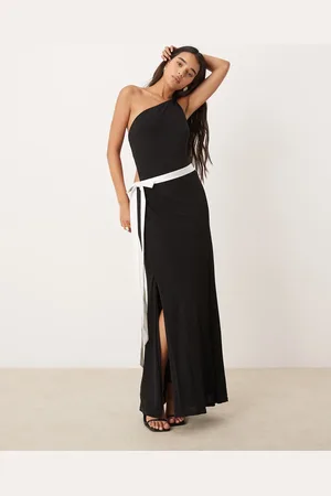 Forever New Contrast bow cut-out maxi dress in