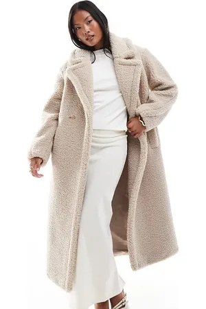 Forever New Teddy maxi coat in beige