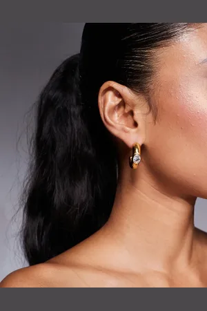Neck On The Line Vintage style embellished hoops in plated