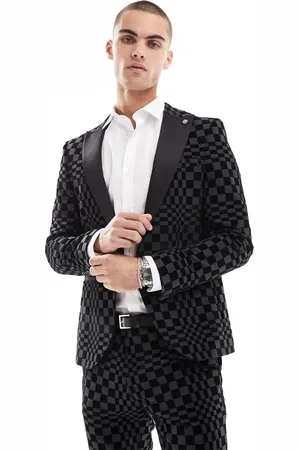 Twisted Tailor Suit jacket in checker board print co-ord