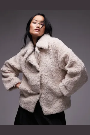 & OTHER STORIES Faux fur jacket with asymmetric button front