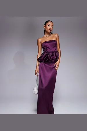 Kaiia X Sasha Corte exclusive satin bandeau puffball top co-ord in
