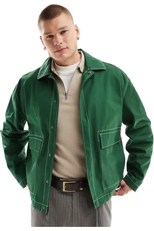 ASOS Oversized lightweight shacket with contrast stitch in