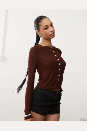 Motel Kahula button through argyle cardigan top in