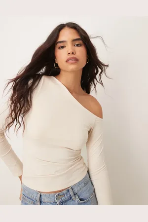 New Look Asymetric long sleeve top in