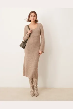 Pretty Lavish Scoop neck knit midaxi dress in soft