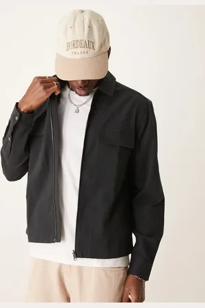 ASOS Boxy overshirt with front zip in