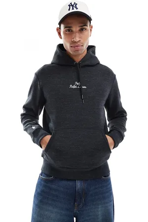 Ralph Lauren Central script logo double knit hoodie in marl