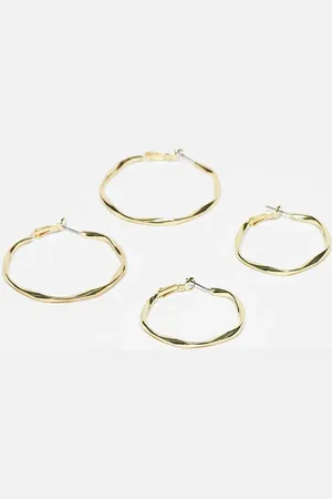 Pieces® 2-pack molten twist detail hoop earrings in