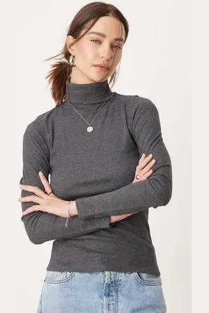 New Look Ribbed roll neck long sleeve top in