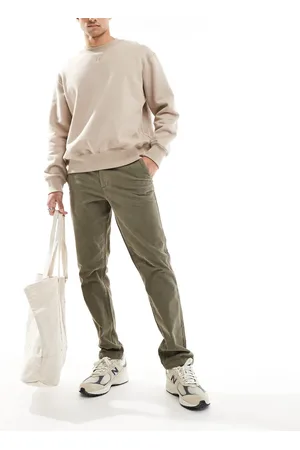 ASOS Slim corduroy chino in khaki