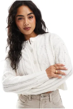 Cotton On Cotton On cottage cable button through cardigan in ecru