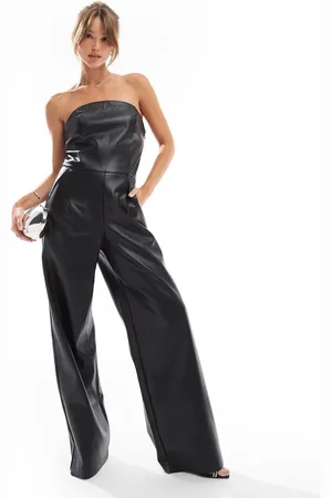 ONLY Faux leather jumpsuit in