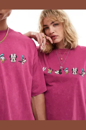 ASOS Disney unisex oversized t-shirt with Mickey Mouse & Friends prints in washed