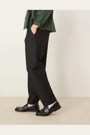 ASOS Smart oversized tapered pleated trousers in peach texture