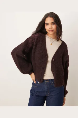 Miss Selfridge Embroidered flower cardigan in