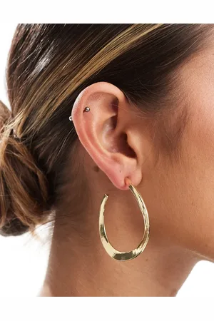 DesignB London Large molten hoop earrings in