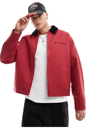 ASOS Oversized washed harrington jacket in