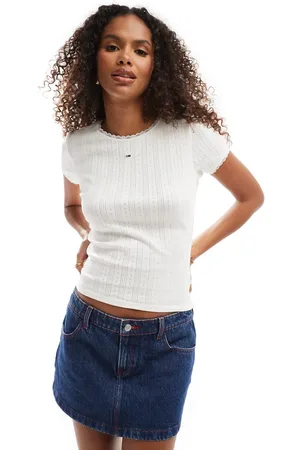 Tommy Hilfiger Pointelle rib t-shirt in