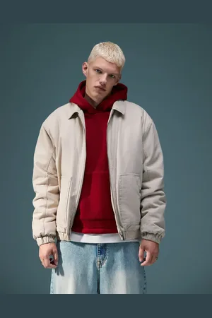 ASOS Oversized harrington jacket in stone