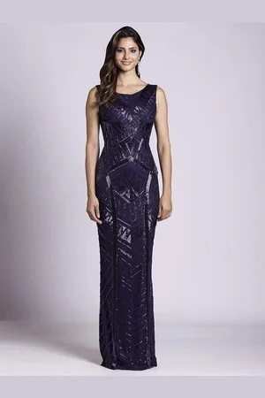 Lara Dresses 33552 Scoop Neck Beaded Sheath Gown