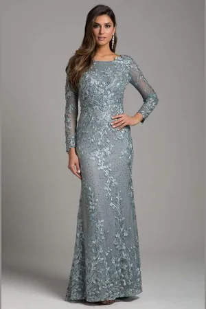 Lara Dresses 29924 Embellished Long Sleeve Bateau Sheath Dress