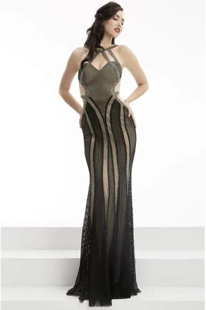 Jasz Couture Textured Cutout Gown 5902