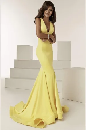 Jasz Couture 6222 Sleeveless Plunging V-Neck Mermaid Gown