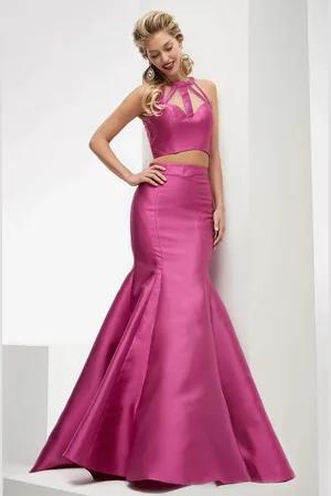 Jasz Couture 6217 Long Sleeve Ornate Two-Piece Sheath Gown
