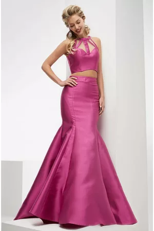 Jasz Couture 6217 Long Sleeve Ornate Two-Piece Sheath Gown