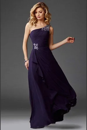 Clarisse M6403 Draped Ornate Asymmetrical Gown